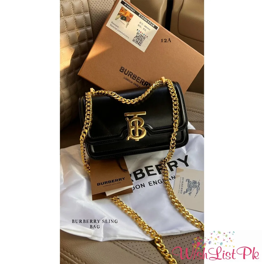 Burberry Mini Leather Gold Chain Women Crossbody Bag