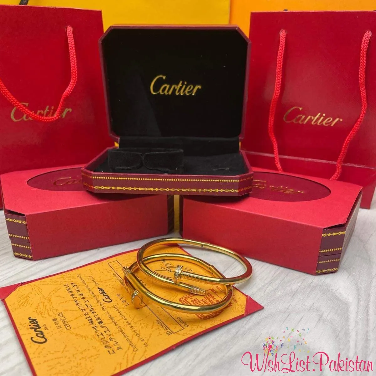 Cartier Nail Bangle Stones With Brand Packaging
