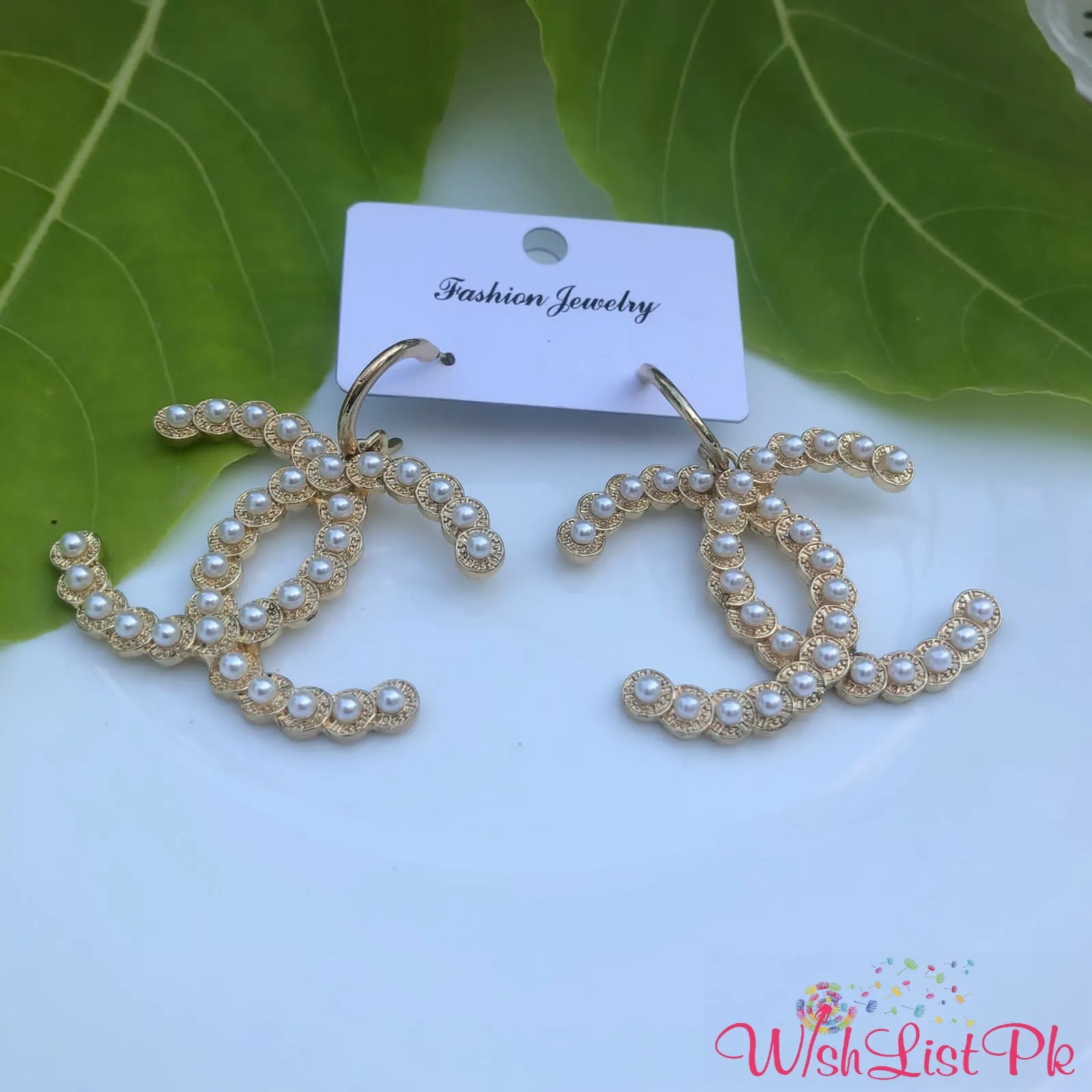 Chanel Cc Pearl Earrings