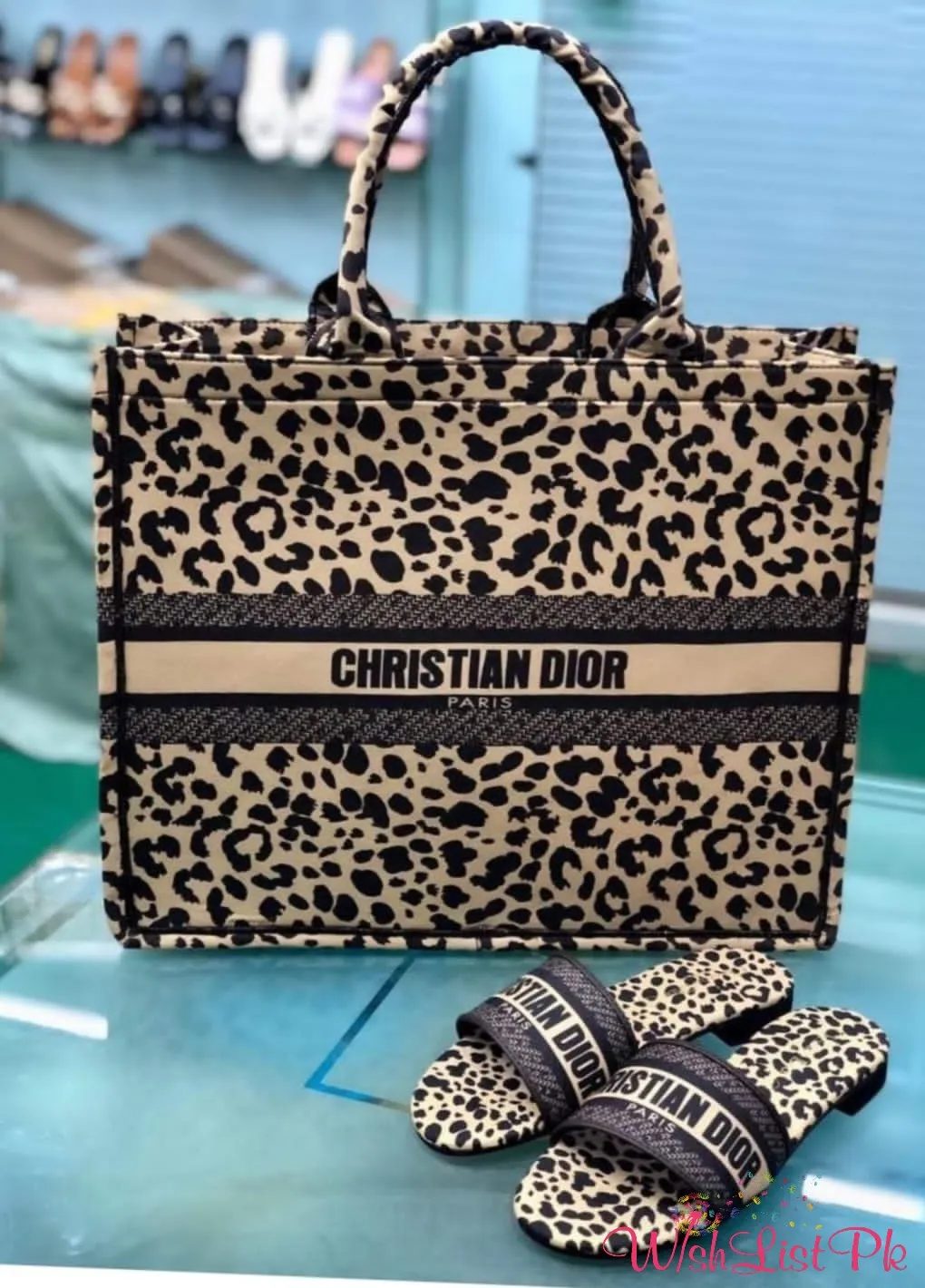 Dior Tote Bag Leopard Print