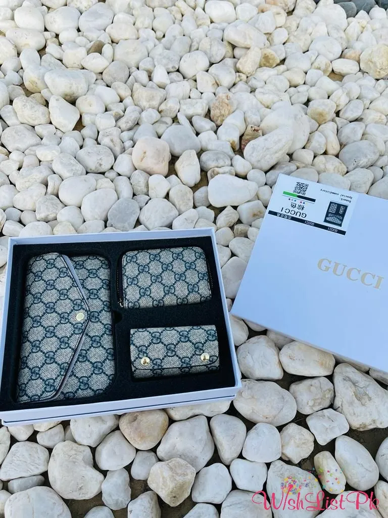 Gucci Big Pattern Wallet Set