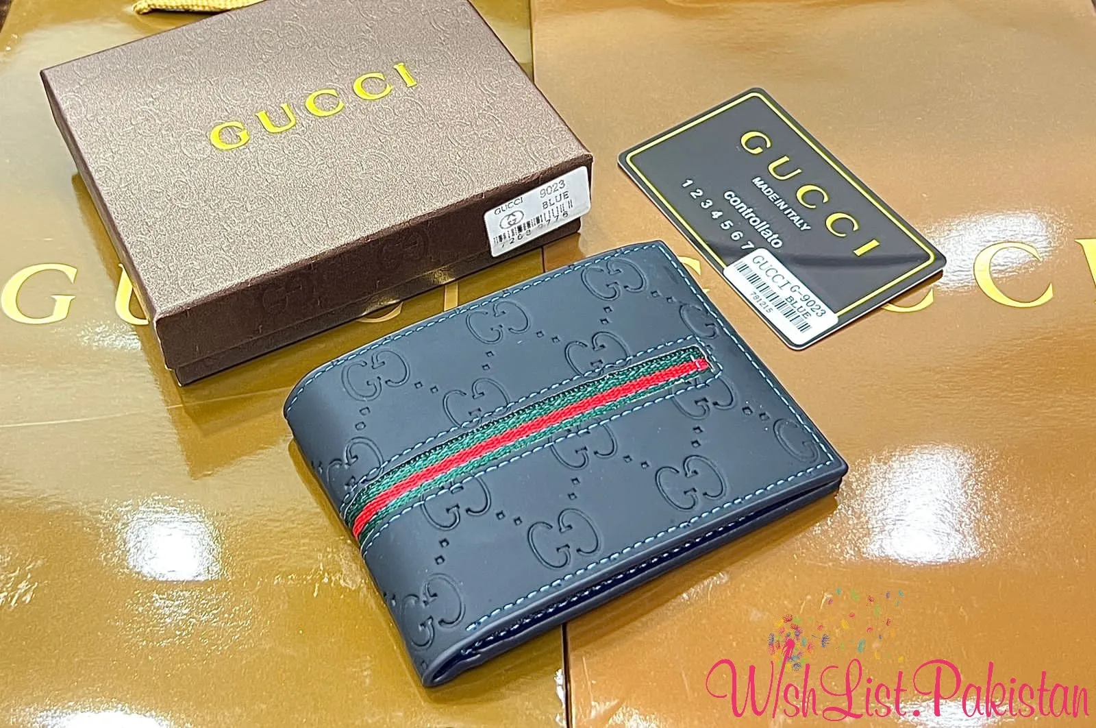 Gucci Black Textured Wallet For Him