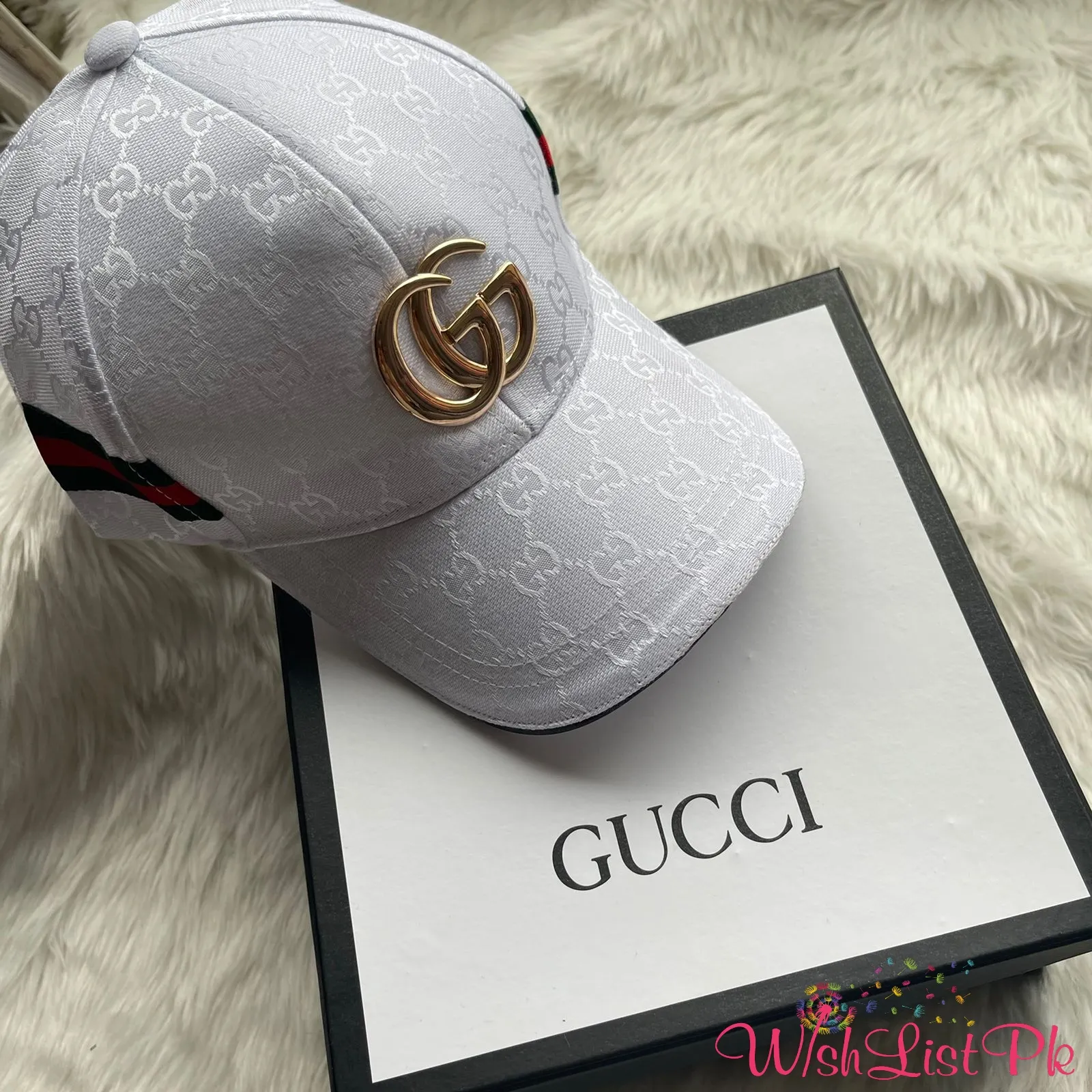 Gucci White Pattern Cap