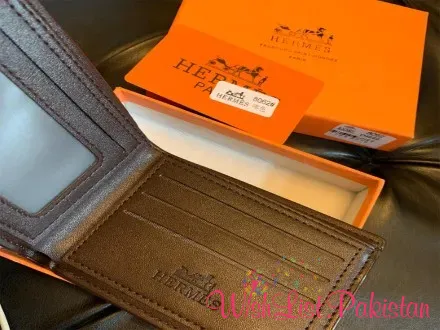 Hermes Pure Leather Brown Wallet For Men