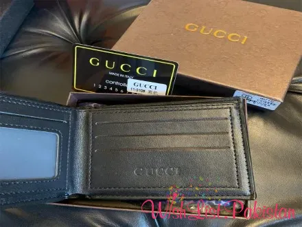 Gucci Black Textured Wallet For Men