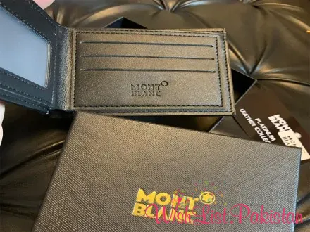 Mont Blanc Pure Leather Black Wallet For Men