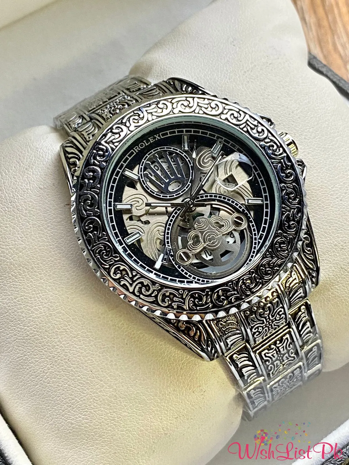 Rolex Antique Silver Engraved Watch