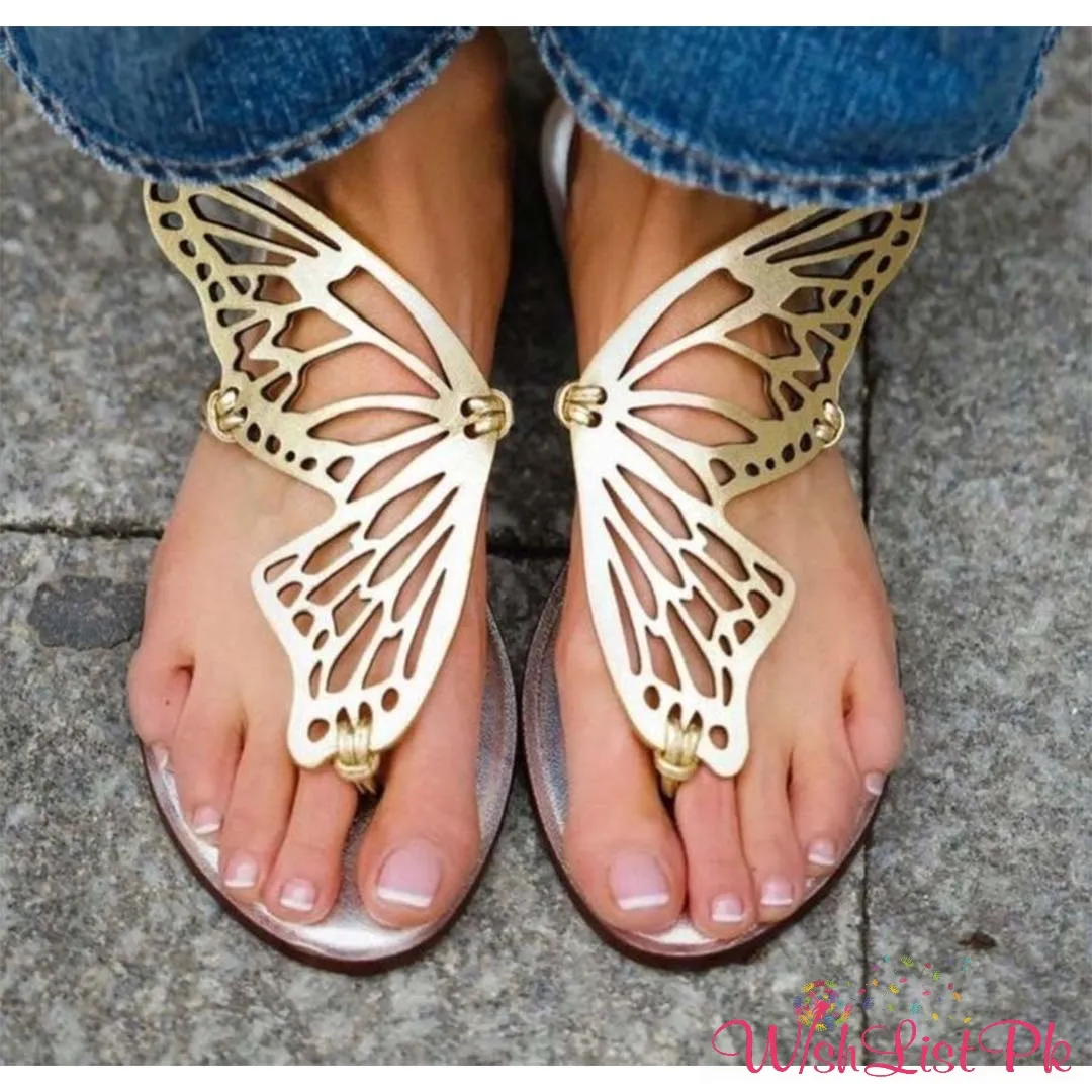 Sophia Webster Butterfly Gold Slippers
