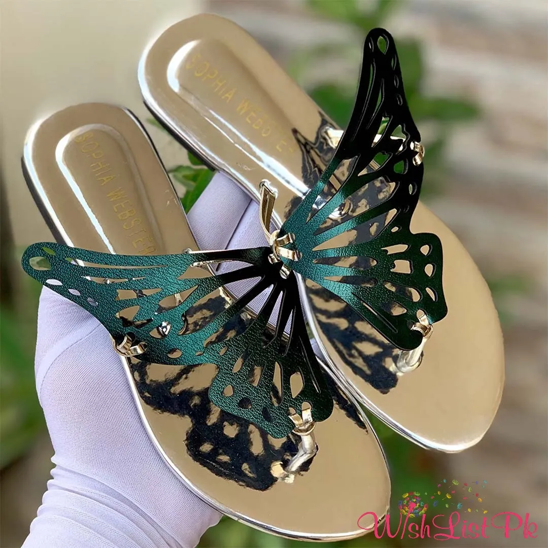 Best Price Sophia Webster Butterfly Green Slippers