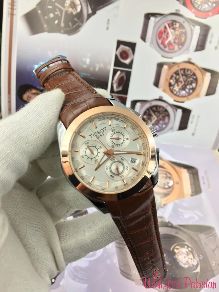 Tissot Chronograph Brown Leather Watch