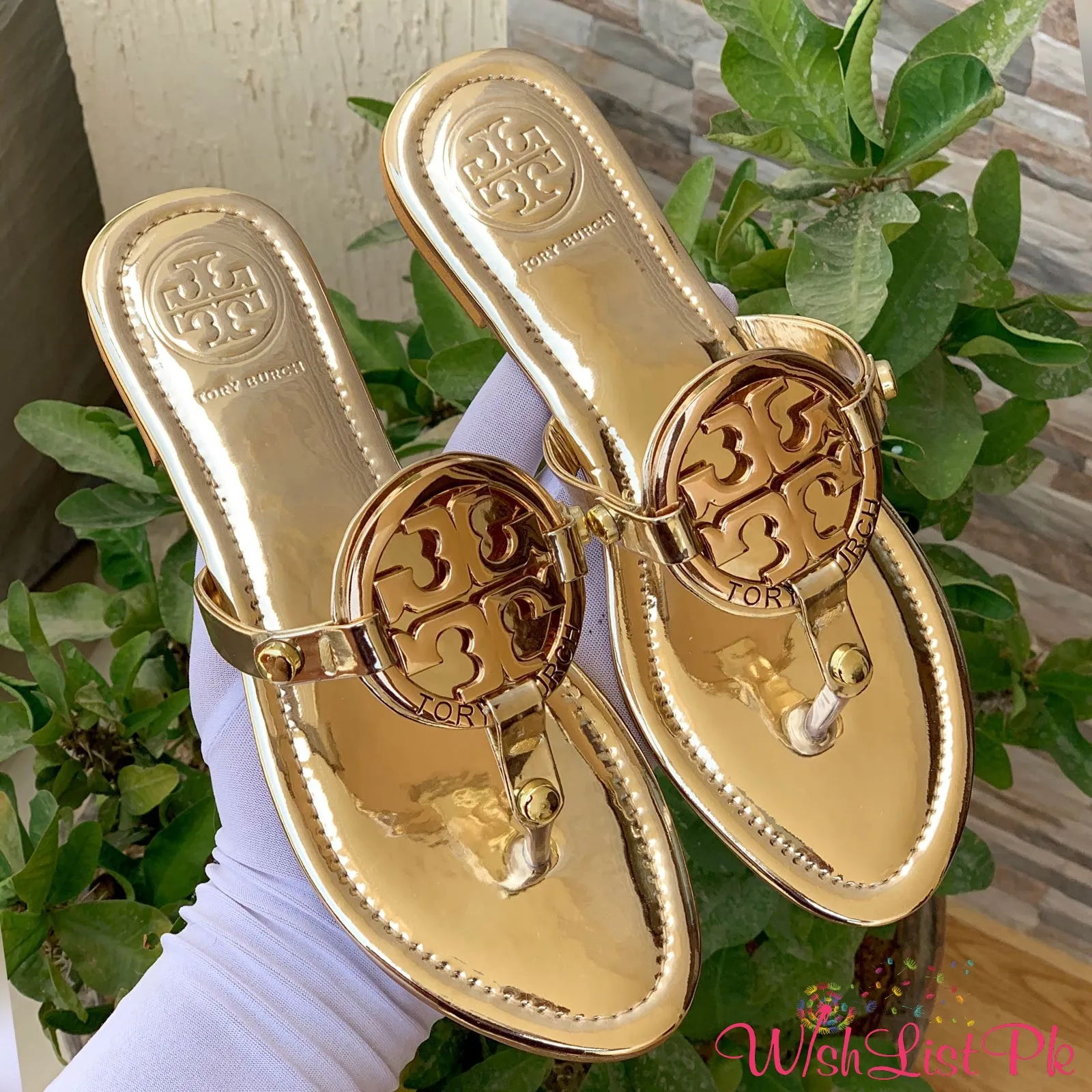 Tory Gold Slippers