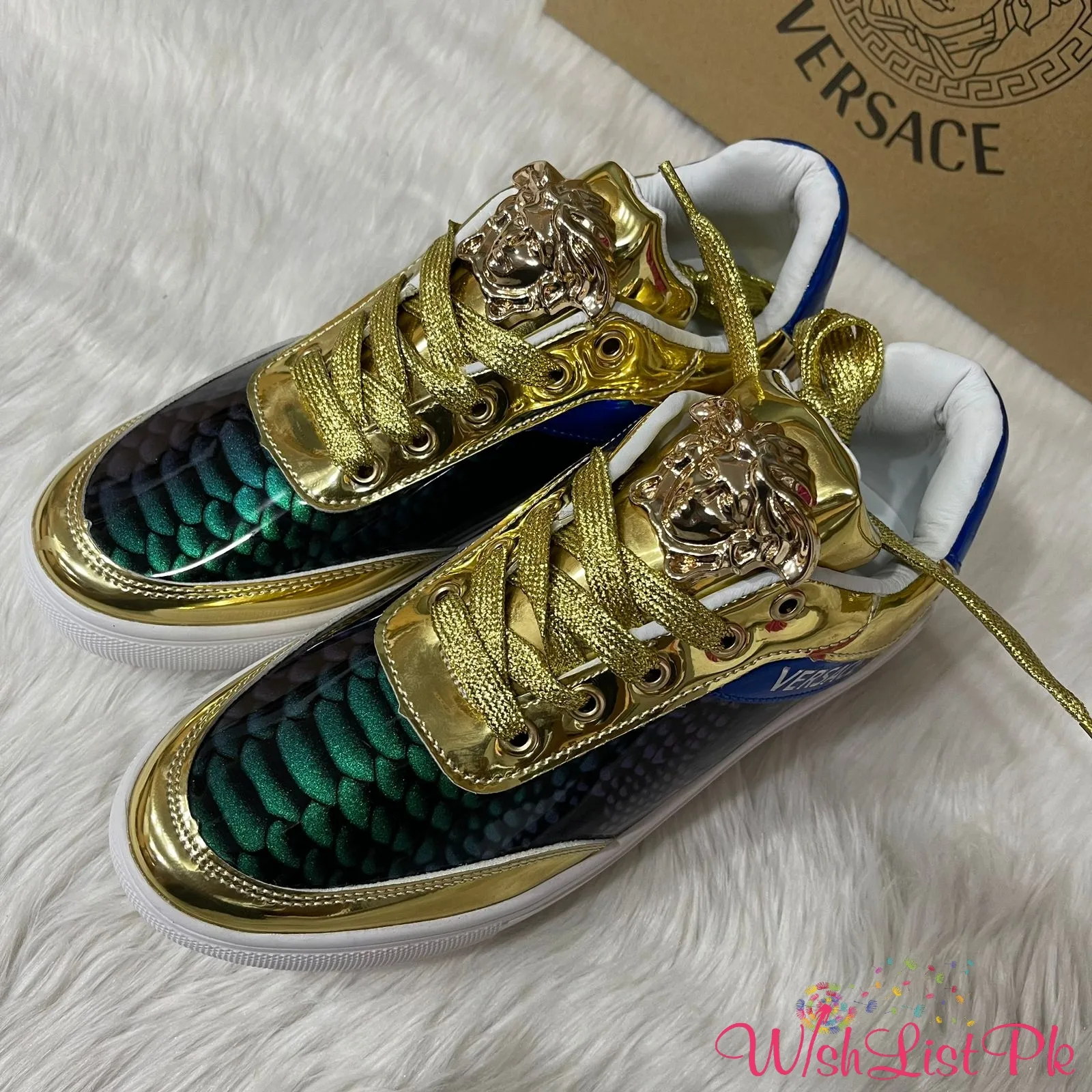 Versace Blue Gold Shoes