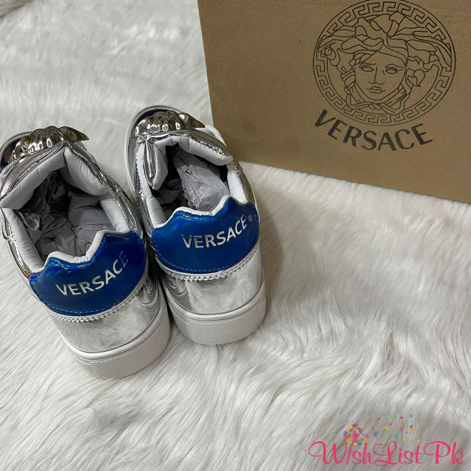 Versace Blue Silver Shoes