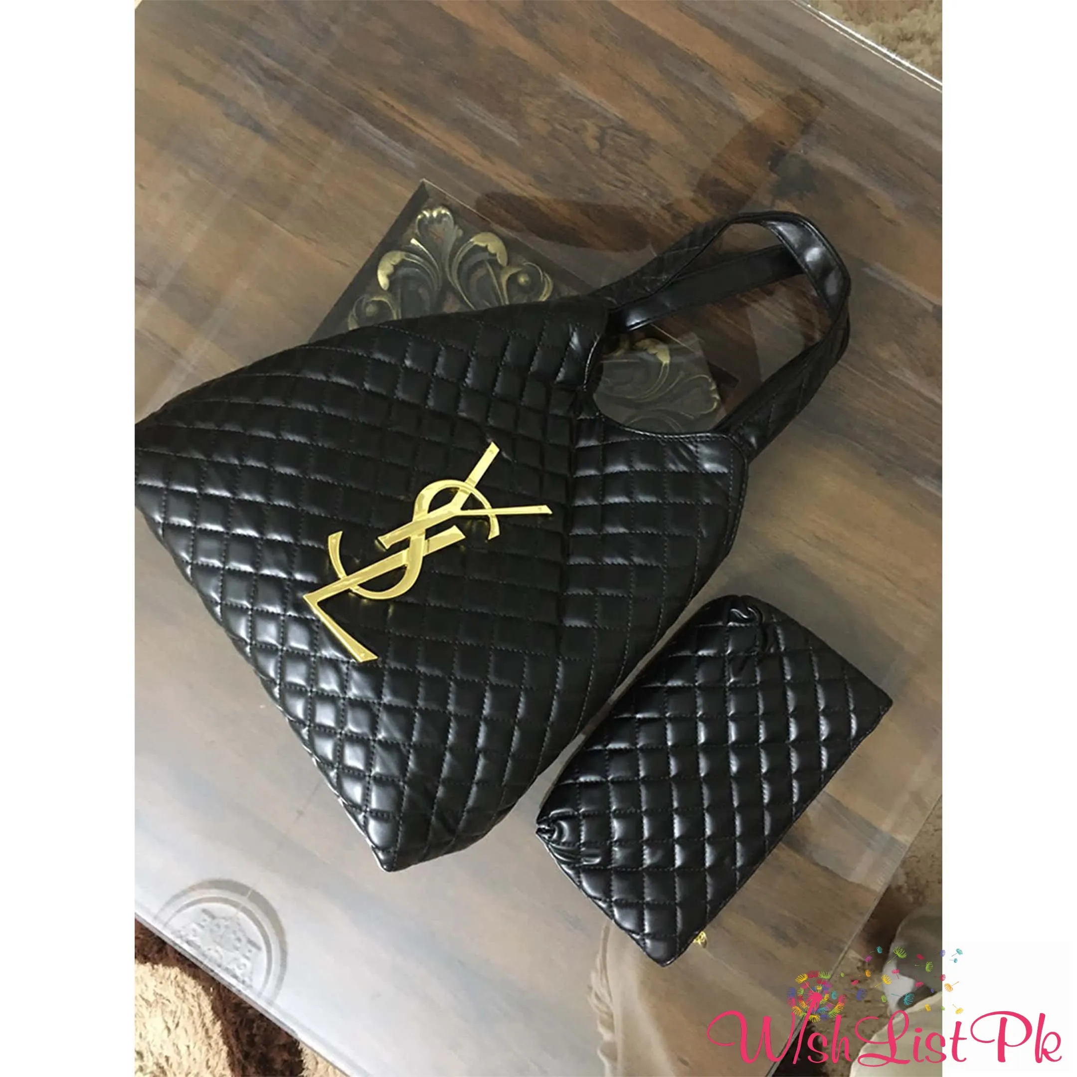 Ysl Black Tote With Wallet