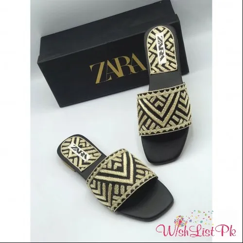 Zara Embroidered Slides