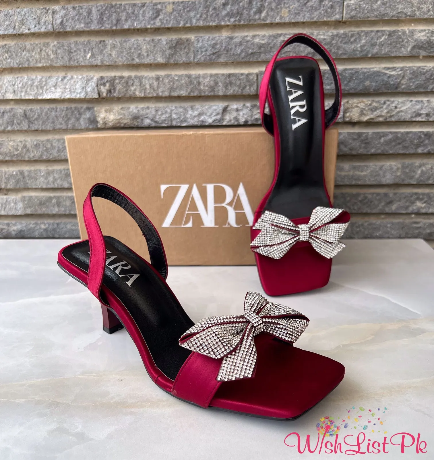 Zara Rhinestones Bow Heels